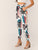 Tropical Wide Band Waist Self Belt Pants