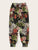Tropical Print Elastic Waist Pants