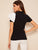 Mock Neck Contrast Flounce Trim Top