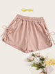 Lace-up Elastic Waist Shorts
