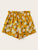Frill Trim Elastic Waist Floral Print Shorts
