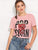Letter Print Sequin Popcorn T-shirt