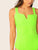 Neon Green V-cut Neck Slim Fitted Bodysuit
