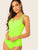 Neon Green V-cut Neck Slim Fitted Bodysuit