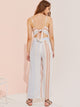 Striped Tie Back Peekaboo Cami Romper