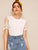 Contrast Lace Sleeve Tee
