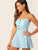 Crisscross Back Button Front Cami Romper