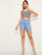 Zip Back High Waist Skinny Denim Shorts