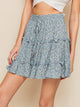 Ditsy Floral Drawstring Waist Frill Trim Skirt