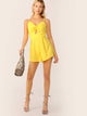Twist Front Peekaboo Wide Leg Cami Romper