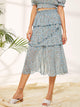 Ditsy Floral Print Layered Ruffle Skirt