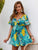 Tropical Print Tie Front Romper
