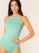 Halterneck Ribbed Bodysuit