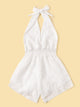 Tiered Layer Shirred Halter Romper