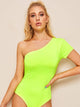 Neon Lime One Shoulder Bodysuit