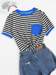Pocket Patched Striped Ringer Tee