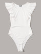 Ruffle Armhole Solid Bodysuit