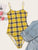 Plaid Fitted Cami Bodysuit