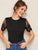 Contrast Lace Sleeve Tee