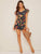 Floral Print Knot Button Keyhole Playsuit