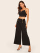 Double Breasted Wide Leg Pants