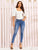 Square Neck Button Front Lantern Sleeve Top