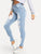 Ripped Raw Hem Faded Wash Jeans