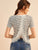 Contrast Lace Tulip Hem Striped Tee