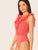 Plunging Neck Ruffle Trim Tie Back Bodysuit