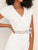 Lace Insert Surplice Front Solid Romper