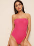 Neon Pink Rib-knit Tube Bodysuit