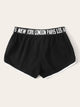 Knot Letter Tape Waist Dolphin Shorts