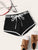 Knot Letter Tape Waist Dolphin Shorts
