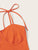Neon Orange Knot Shoulder Bustier Bra Bodysuit