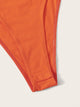 Neon Orange Knot Shoulder Bustier Bra Bodysuit