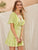 Ruffle Trim Backless Tie Back Belted Dress