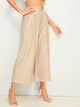 High Rise Wide Leg Solid Pants