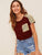 Contrast Sequins Pocket Tee
