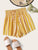 Striped Tie Front Shirred Waist Shorts