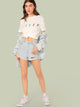 Short Sleeve Letter Print Top