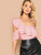 Exaggerate Ruffle Yoke Asymmetrical Shoulder Bodysuit