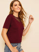 Dobby Mesh Insert Solid Tee