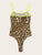 Neon Strappy Leopard Print Fitted Bodysuit