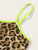Neon Strappy Leopard Print Fitted Bodysuit