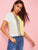 Sequin Patched Colorblock Top