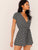 Surplice Neck Self Belted Striped Romper