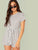 Keyhole Back Belted Striped Romper