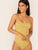 Ruched Front Rib-knit Striped Tube Bodysuit