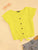 Ruffle Armhole Knot Hem Rib-knit Tee