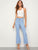 Raw Hem Flare Leg Button Front Jeans